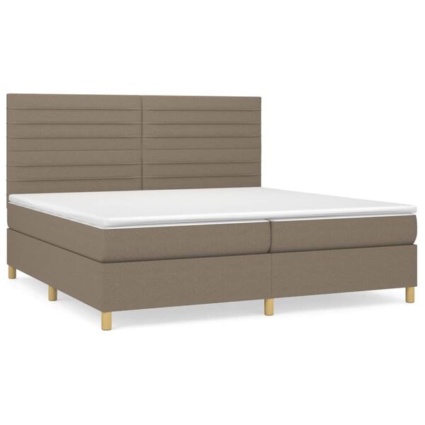 vidaXL Boxspring posteľ s matracom sivohned&yacute; 200x200 cm l&aacute;tka