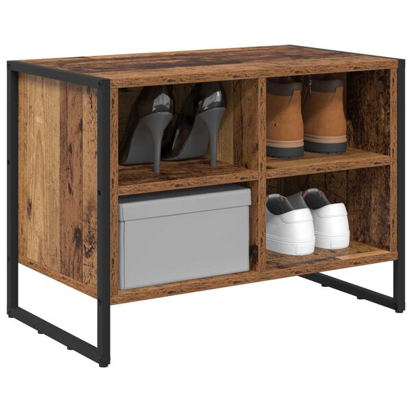 vidaXL Skriňa na topánky Staré drevo 60 x 35 x 44 cm Kompozitné drevo