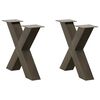 vidaXL Nohy konferenčn&eacute;ho stol&iacute;ka v tvare X, 2 ks, pr&iacute;rodn&aacute; oceľ, 60 x (42-43) cm, oceľ