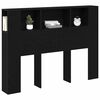 vidaXL Čelo postele skrinka s poličkou Čierny dub 140 x 19 x 104,5 cm