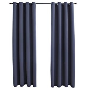 vidaXL Zatemňovacie z&aacute;vesy s kovov&yacute;mi očkami 2 ks, antracit 140x175 cm