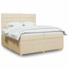 vidaXL Boxspring posteľ s matracom kr&eacute;mov&aacute; 200x200 cm l&aacute;tka
