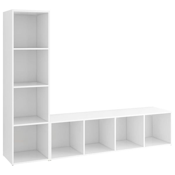 vidaXL TV skrinky 2 ks biele 142,5x35x36,5 cm drevotrieska