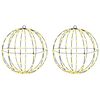 vidaXL Lopta s 192 LED-i 2 pcs Teplá biela 43,5 cm Kov