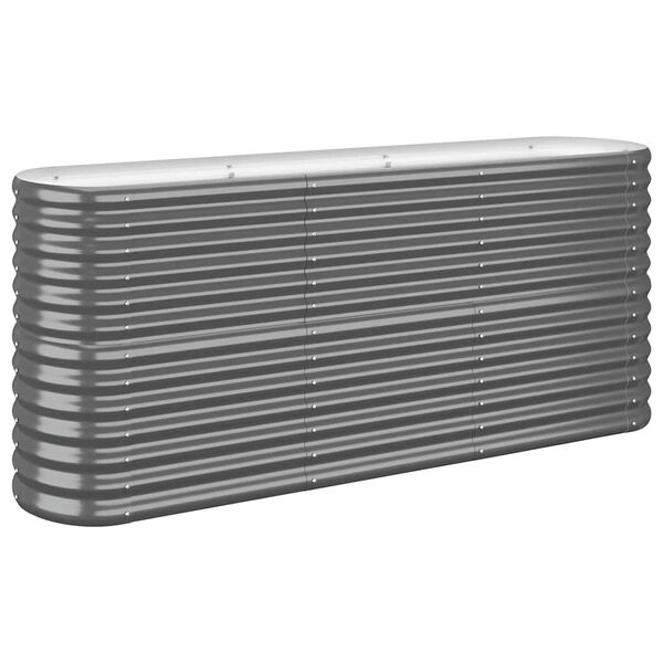 vidaXL Vyvýšený záhradný záhon pozinkovaná oceľ 152x40x68 cm antracit