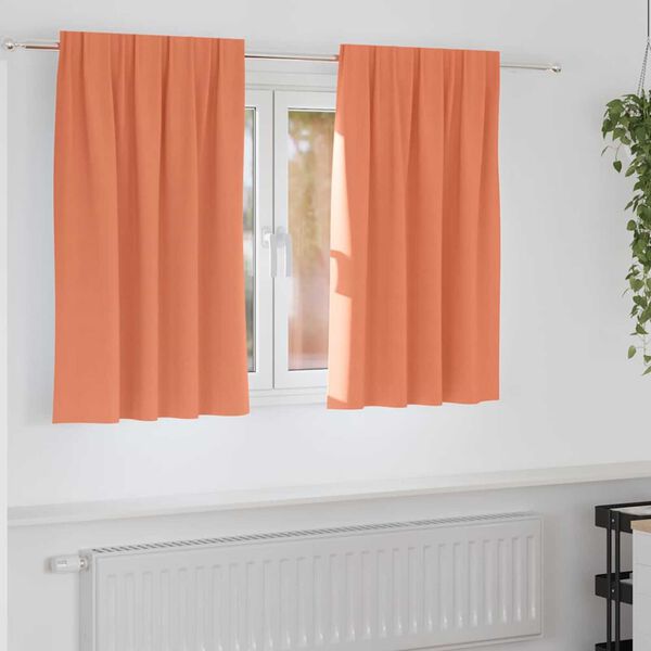 vidaXL Záclony na zatemnenie s krúžkami 2 pcs Tehlová 140 x 140 cm