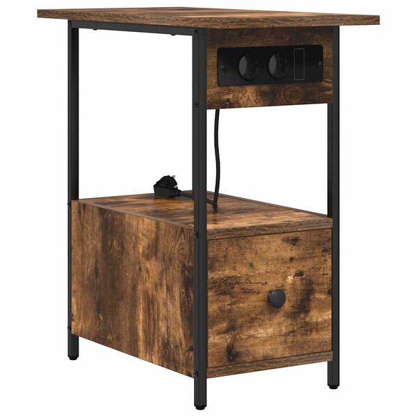 vidaXL Nočn&yacute; stol&iacute;k Dymov&aacute; dub 60 x 30 x 61 cm Kompozitn&eacute; drevo