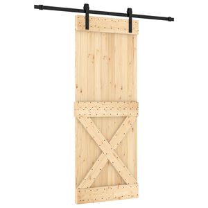 vidaXL Posuvn&eacute; dvere 80 x 210 cm Mas&iacute;vne borovicov&eacute; drevo (neupraven&eacute;)