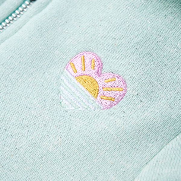 Detská mikina s kapucňou a zipsom svetlomätová zmes 92