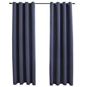 vidaXL Zatemňovacie z&aacute;vesy s kovov&yacute;mi očkami 2 ks, antracit 140x245 cm