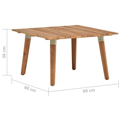 vidaXL Záhradný konferenčný stolík 60x60x36 cm akáciový masív