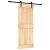 vidaXL Posuvn&eacute; dvere Pr&iacute;rodn&aacute; a čierna 80 x 210 cm