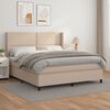 vidaXL Boxspring posteľ s matracom kapučínová 180x200 cm umelá koža
