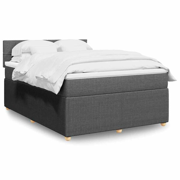vidaXL Boxspring posteľ s matracom tmavosiv&aacute; 160x200 cm l&aacute;tka