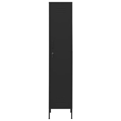 vidaXL Uzamykacia skriňa čierna 35x46x180 cm oceľová