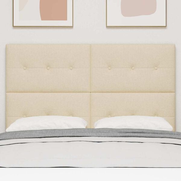 vidaXL Zadn&eacute; čelo s čelnou doskou Kr&eacute;mov&aacute; 144 cm Umel&aacute; koža