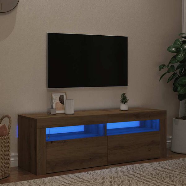 vidaXL TV skrinka s LED dub artisan 140x36,5x40 cm kompozitn&eacute; drevo