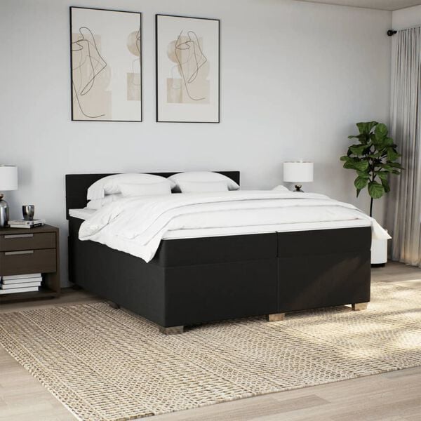 vidaXL Boxspring posteľ s matracom čierna 200x200 cm l&aacute;tka