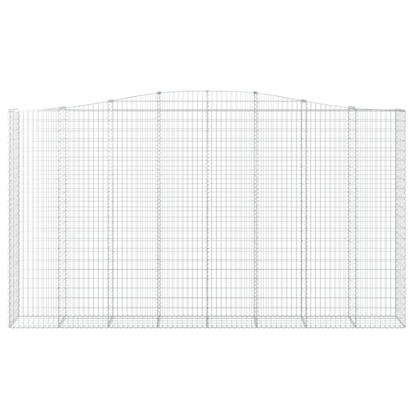 vidaXL Obl&uacute;kov&yacute; gabionov&yacute; k&ocirc;&scaron; 10ks 400x50x220/240cm pozinkovan&eacute; železo