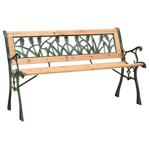 vidaXL Z&aacute;hradn&aacute; lavička 122 cm liatina a jedľov&eacute; drevo
