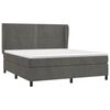 vidaXL Posteľn&yacute; r&aacute;m boxspring s matracom tmavosiv&yacute; 180x200 cm zamat
