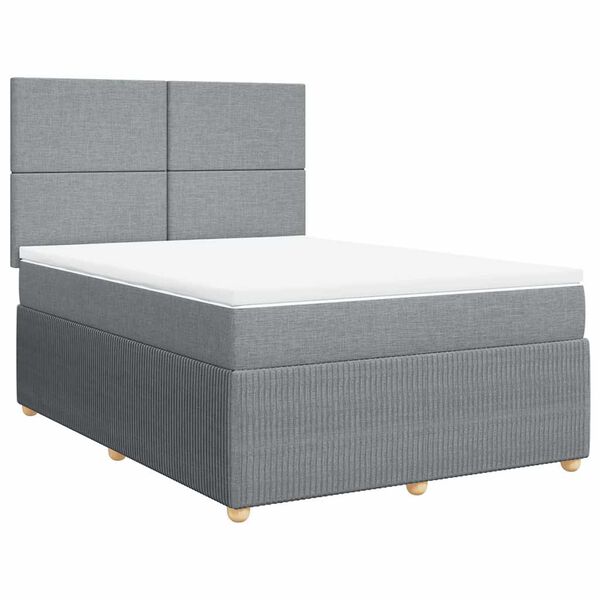 vidaXL Boxspring posteľ s matracom bledosiv&aacute; 140x200 cm l&aacute;tka