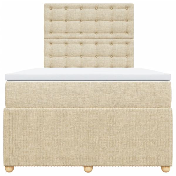 vidaXL Boxspring posteľ s matracom kr&eacute;mov&yacute; 120x200 cm l&aacute;tka