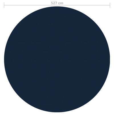 vidaXL Plávajúca solárna bazénová fólia z PE 527 cm čierna a modrá