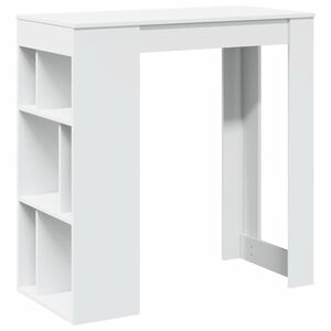 vidaXL Barov&yacute; st&ocirc;l s policami biely 102x50x103,5 cm kompozitn&eacute; drevo