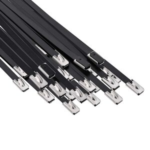 vidaXL Viazac&iacute; p&aacute;s na k&aacute;ble 25 ks 4,6 x 400 mm Čierna