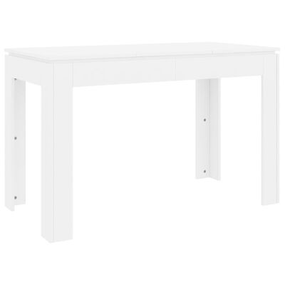 vidaXL Jedálenský stôl, biely 120x60x76 cm, drevotrieska