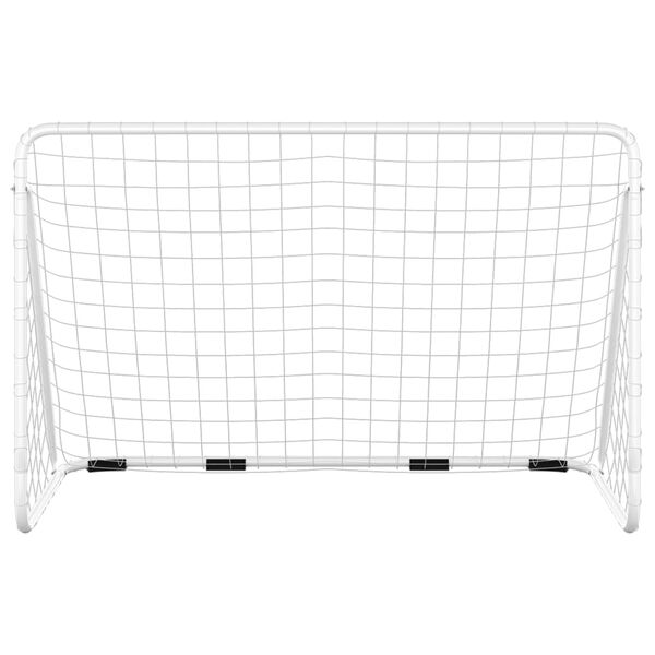vidaXL Futbalová bránka so sieťou 180x90x120 cm oceľová biela