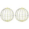 vidaXL Lopta s 320 LED-i 2 pcs Tepl&aacute; biela 50 cm Kov