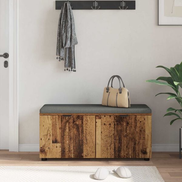 vidaXL Predsieňov&aacute; lavica s vank&uacute;&scaron;om Star&eacute; drevo 100 x 38 x 46 cm