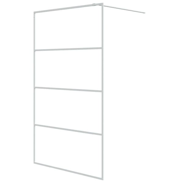 vidaXL Sprchová zástena biela 115x195 cm priehľadné ESG sklo
