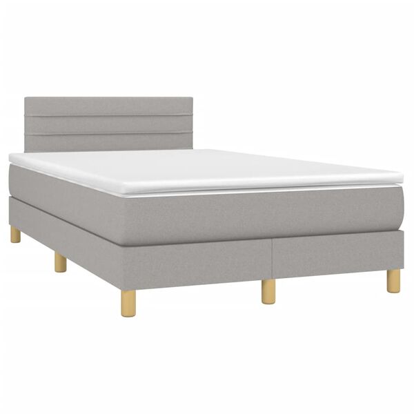 vidaXL Boxspring posteľ s matracom bledosiv&aacute; 120x190 cm l&aacute;tka