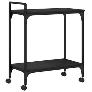 vidaXL Kuchynsk&yacute; voz&iacute;k čierny 60,5x31x72,5 cm kompozitn&eacute; drevo