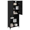 vidaXL Highboard Čierny dub 69,5 x 34 x 180 cm Kompozitn&eacute; drevo
