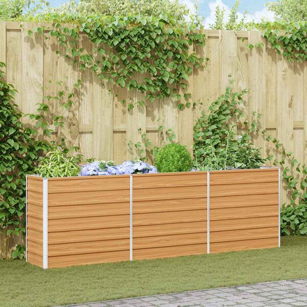 vidaXL Vyvýšený záhradný záhon 240x40x77cm pozinkovaná oceľ strieborný