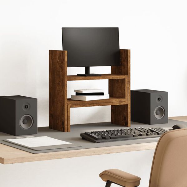 vidaXL Stolov&yacute; organiz&eacute;r nastav. dymov&yacute; dub 40x17x41 cm kompozit.drevo