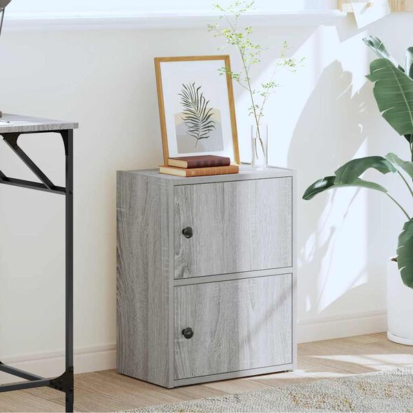 vidaXL Knižnica sivá sonoma 40x24x52 cm kompozitné drevo