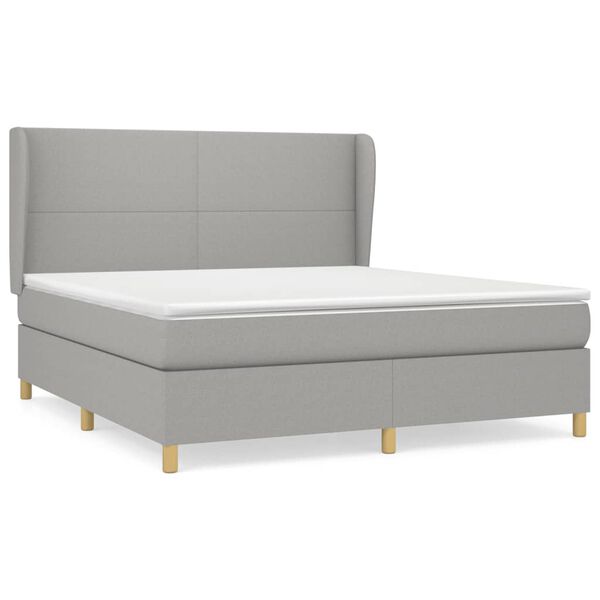 vidaXL Boxspring posteľ s matracom bledosiv&aacute; 180x200 cm l&aacute;tka