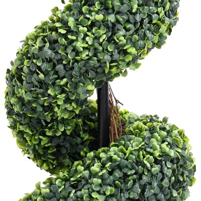 vidaXL Umelý krušpán v tvare špirály s kvetináčom zelený 89 cm