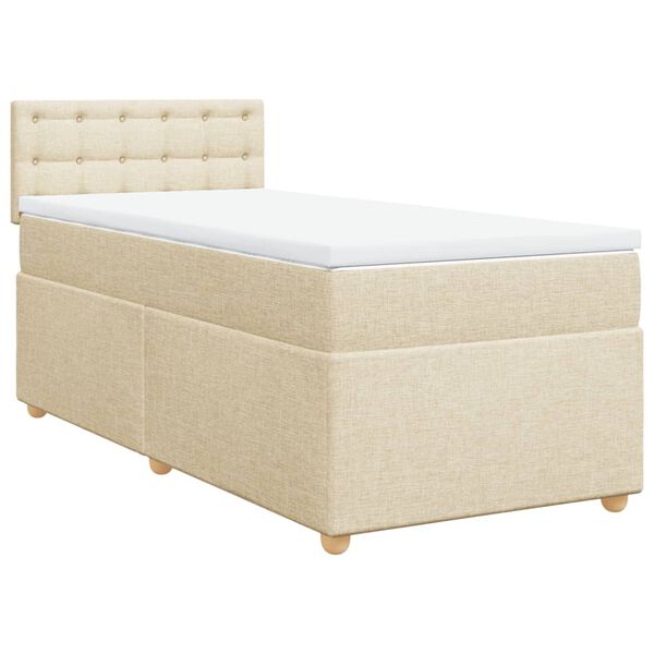 vidaXL Boxspring posteľ s matracom krémová 100x200 cm látka
