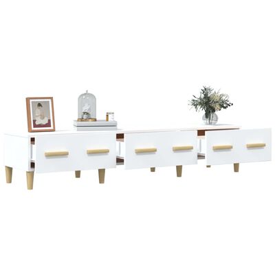 vidaXL TV stolík biely 150x34,5x30 cm spracované drevo