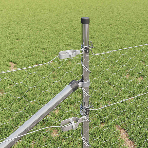 vidaXL Stĺp na plot. Strieborn&aacute; 50 x 0,5 m (50 mm sieť) Oceľ