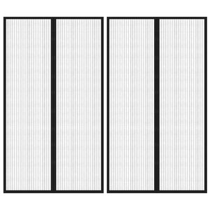 vidaXL Z&aacute;vesy proti hmyzu s magnetick&yacute;mi blokmi 2ks čierne 200x80 cm