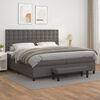 vidaXL Boxspring posteľ s matracom siv&aacute; 200x200 cm umel&aacute; koža