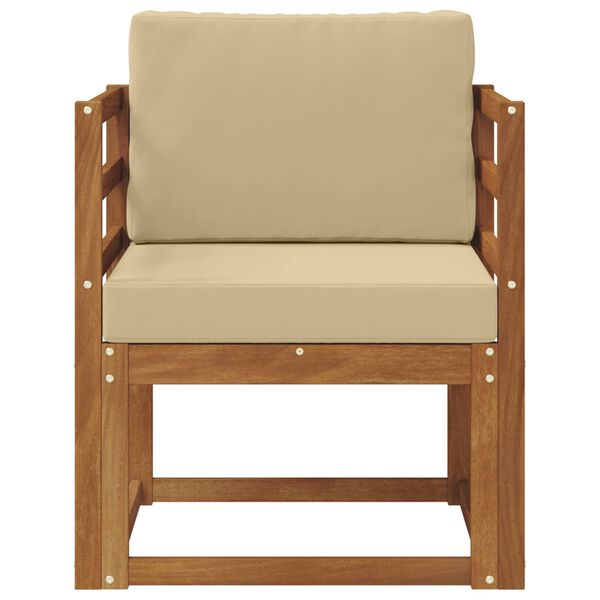 vidaXL Vonkaj&scaron;ia pohovka Mas&iacute;vne ak&aacute;ciov&eacute; drevo a polyester Pr&iacute;rodn&aacute;