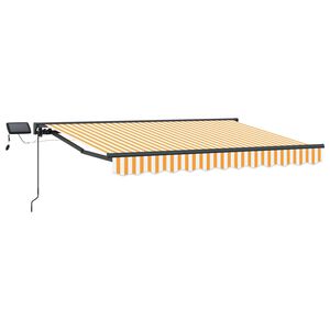 vidaXL Ručn&yacute; r&aacute;m mark&iacute;zy s LED Žlt&aacute;, Biela, Antracitov&aacute; 3,5 x 2 m